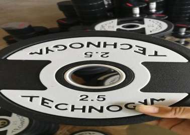Rubber-coated Technology barbell plates
